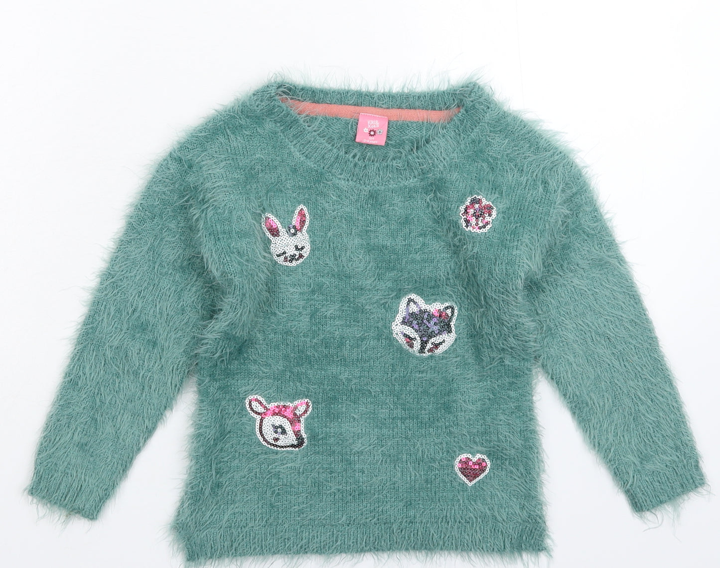 kiki Boys Blue  Knit Pullover Jumper Size 3-4 Years