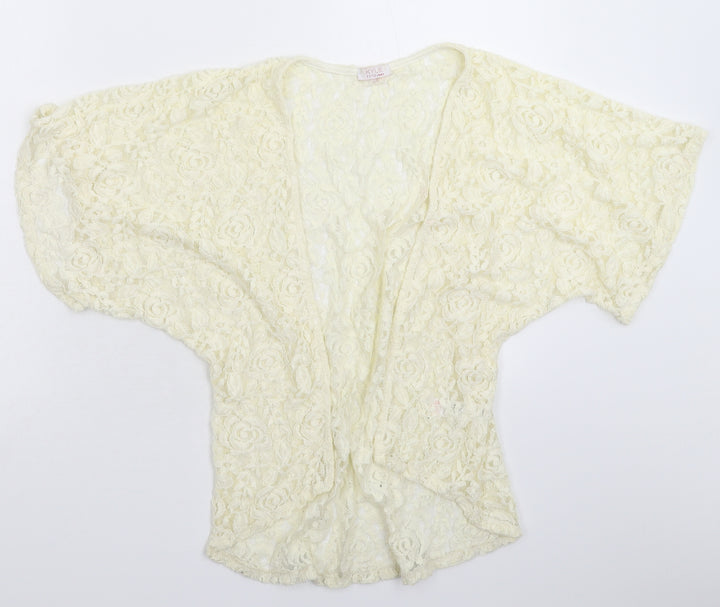 M&Co Girls White Floral  Jacket Coatigan Size 11-12 Years