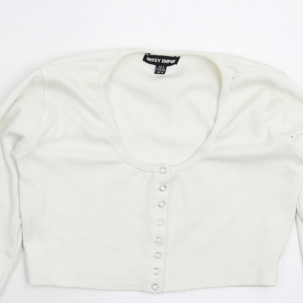 Missy Empire Womens White   Basic T-Shirt Size 8