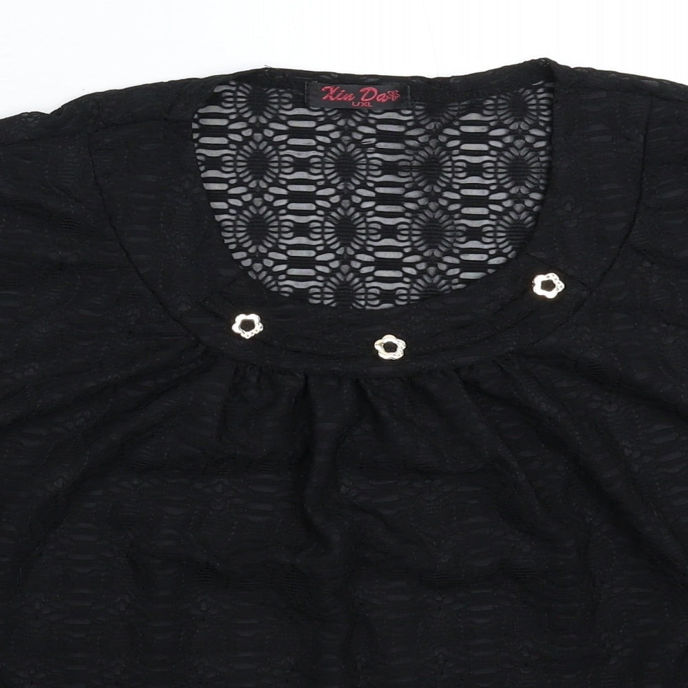 Xin Da Womens Black   Basic T-Shirt Size XL