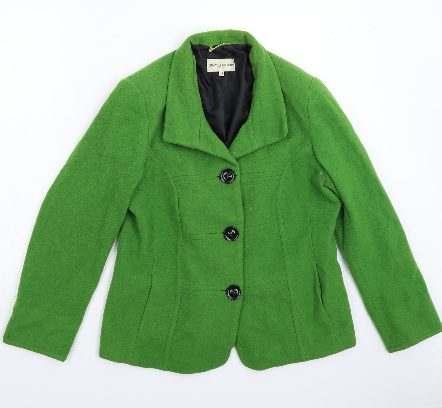 Gray Osbourn Womens Green   Jacket Blazer Size 14