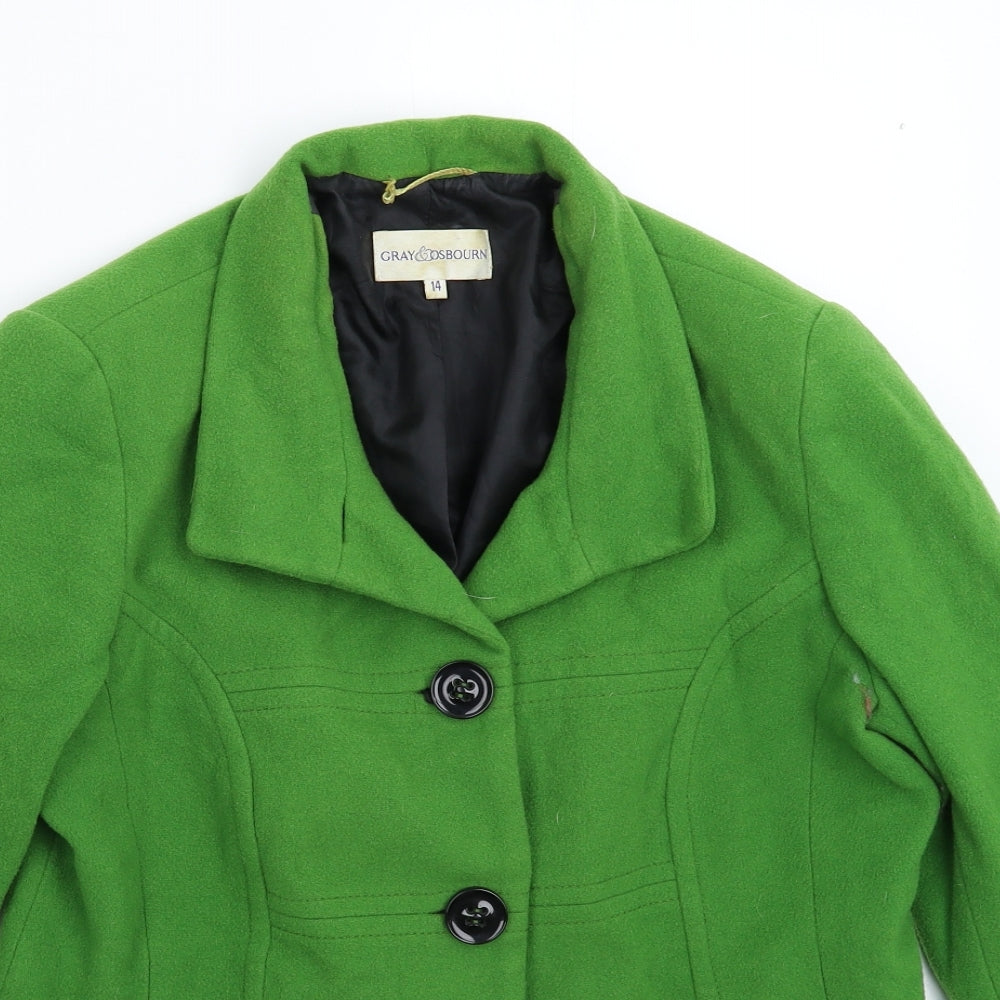 Gray Osbourn Womens Green   Jacket Blazer Size 14