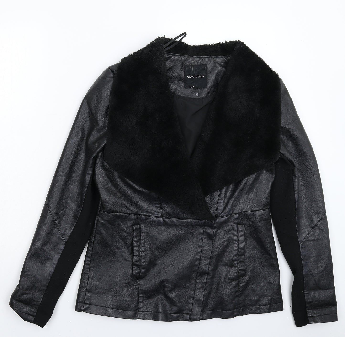 New Look Womens Black   Jacket  Size 14  - Faux Leather
