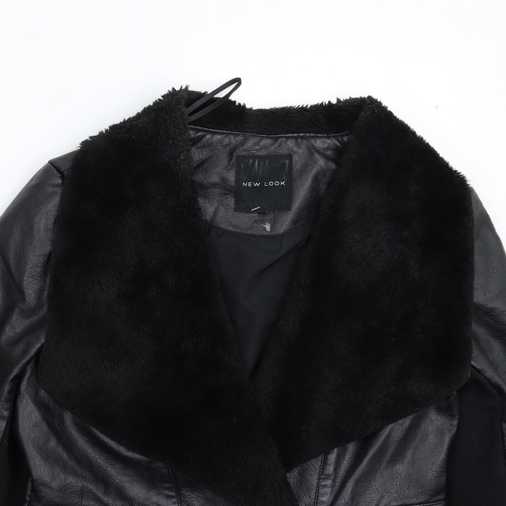 New Look Womens Black   Jacket  Size 14  - Faux Leather