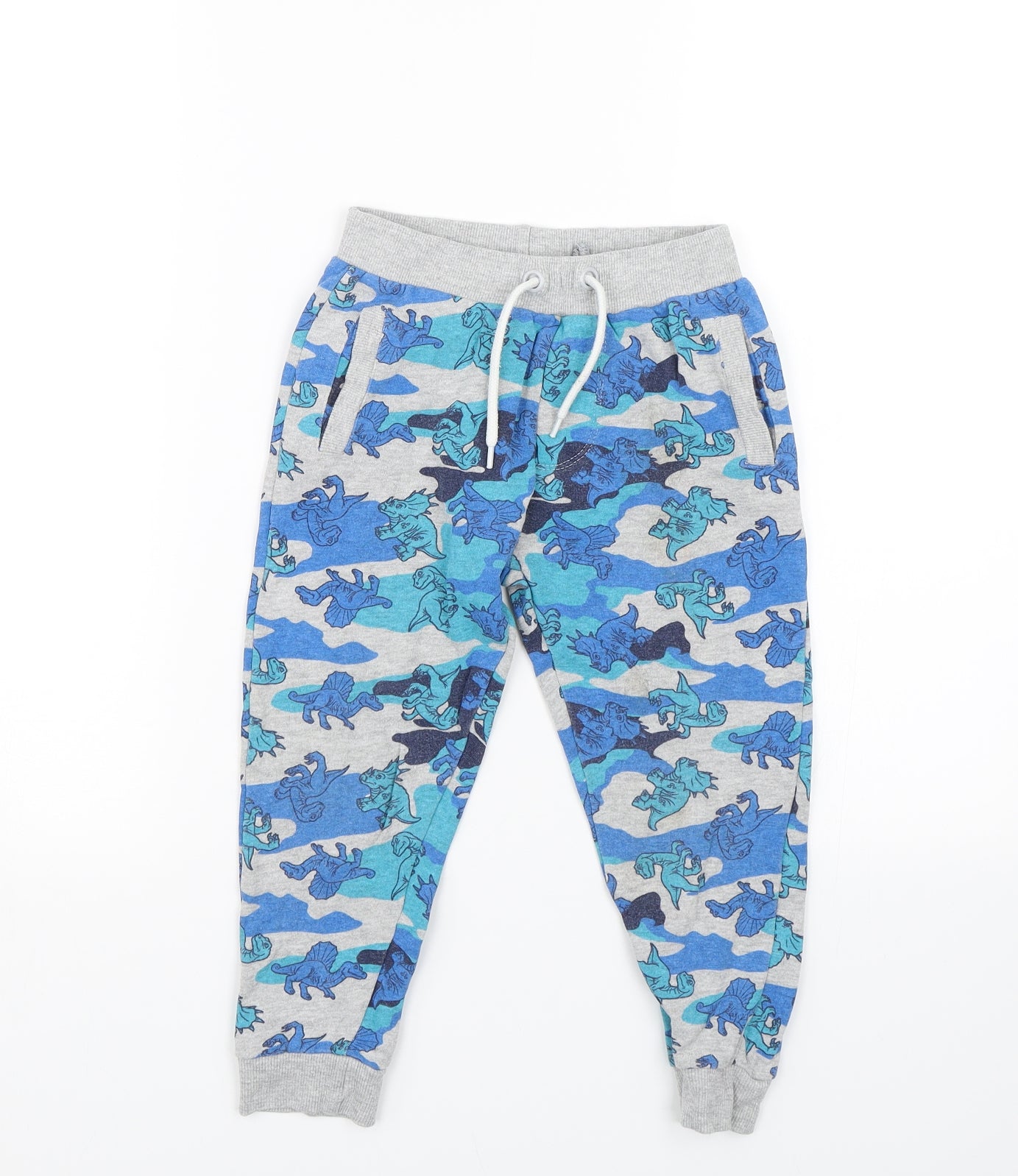 Pep&co Boys Blue Camouflage  Jogger Trousers Size 4-5 Years - Dinosaurs