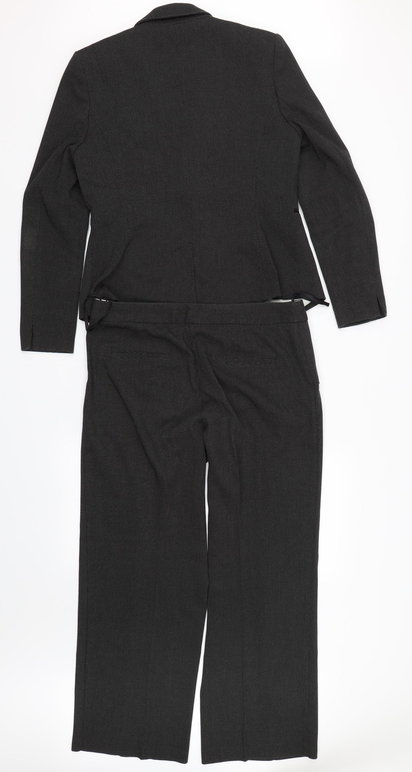 NEXT Womens Black Spotted  Jacket Suit Set Size 12 L27 in