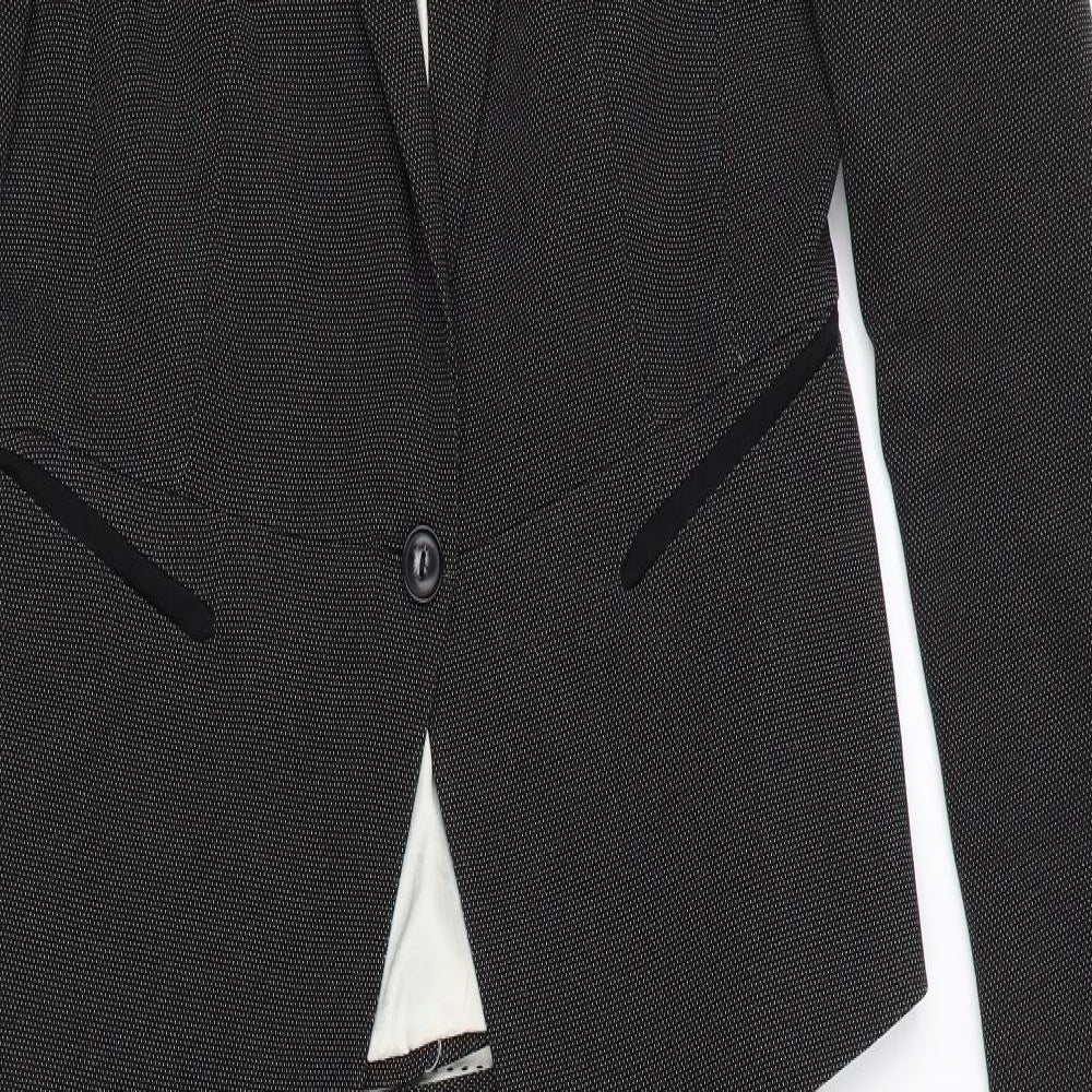 NEXT Womens Black Spotted  Jacket Suit Set Size 12 L27 in