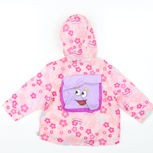 Dora the Explorer Girls Pink Floral  Rain Coat Coat Size 2-3 Years  - Dora The Explorer