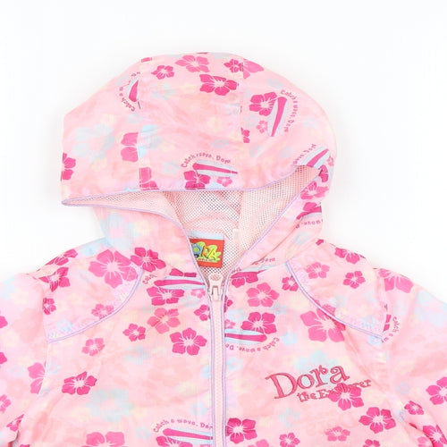 Dora the Explorer Girls Pink Floral  Rain Coat Coat Size 2-3 Years  - Dora The Explorer