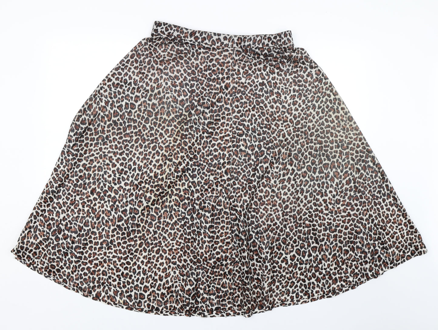 Preworn Womens Brown Animal Print  Skater Skirt Size 12