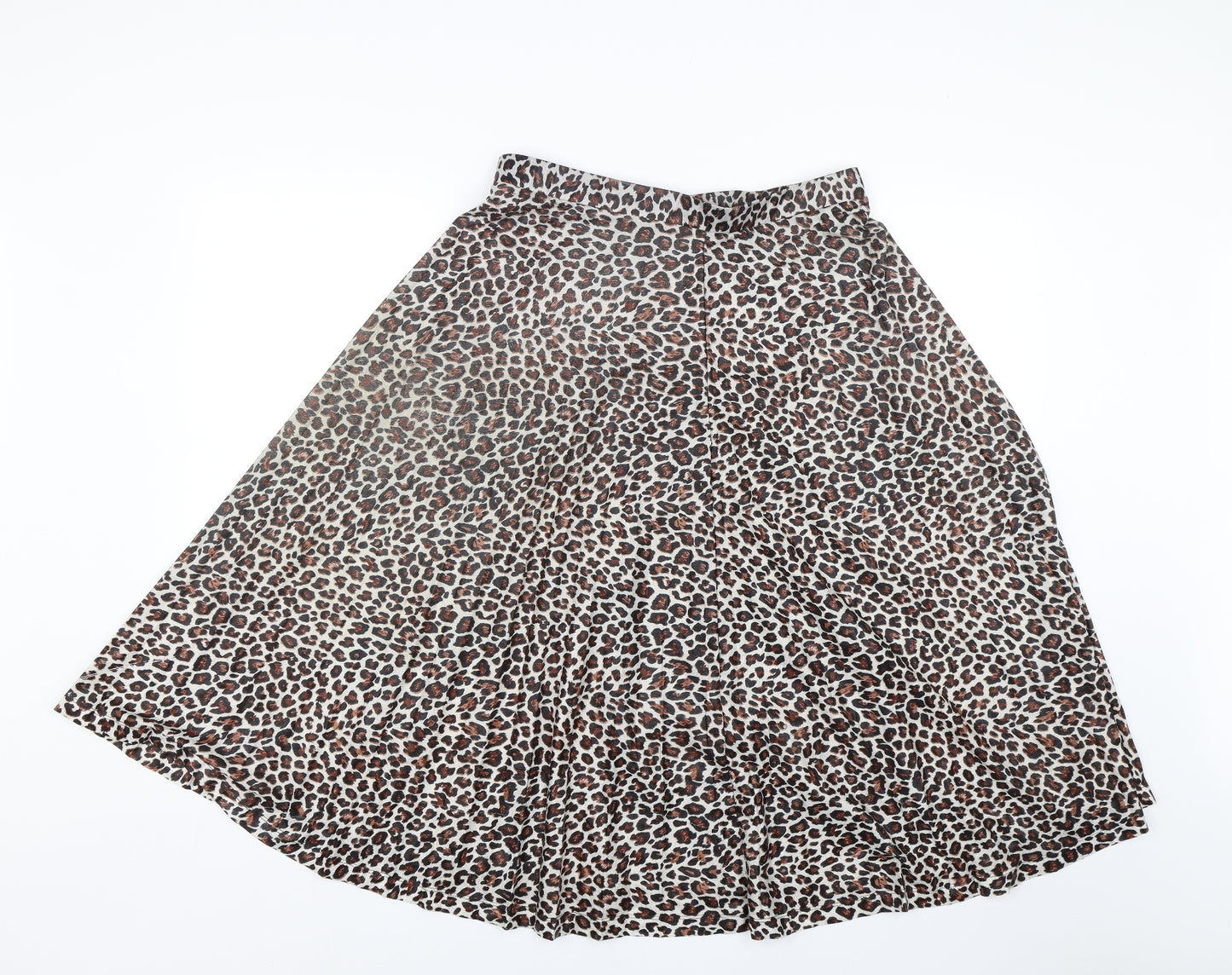 Preworn Womens Brown Animal Print  Skater Skirt Size 12