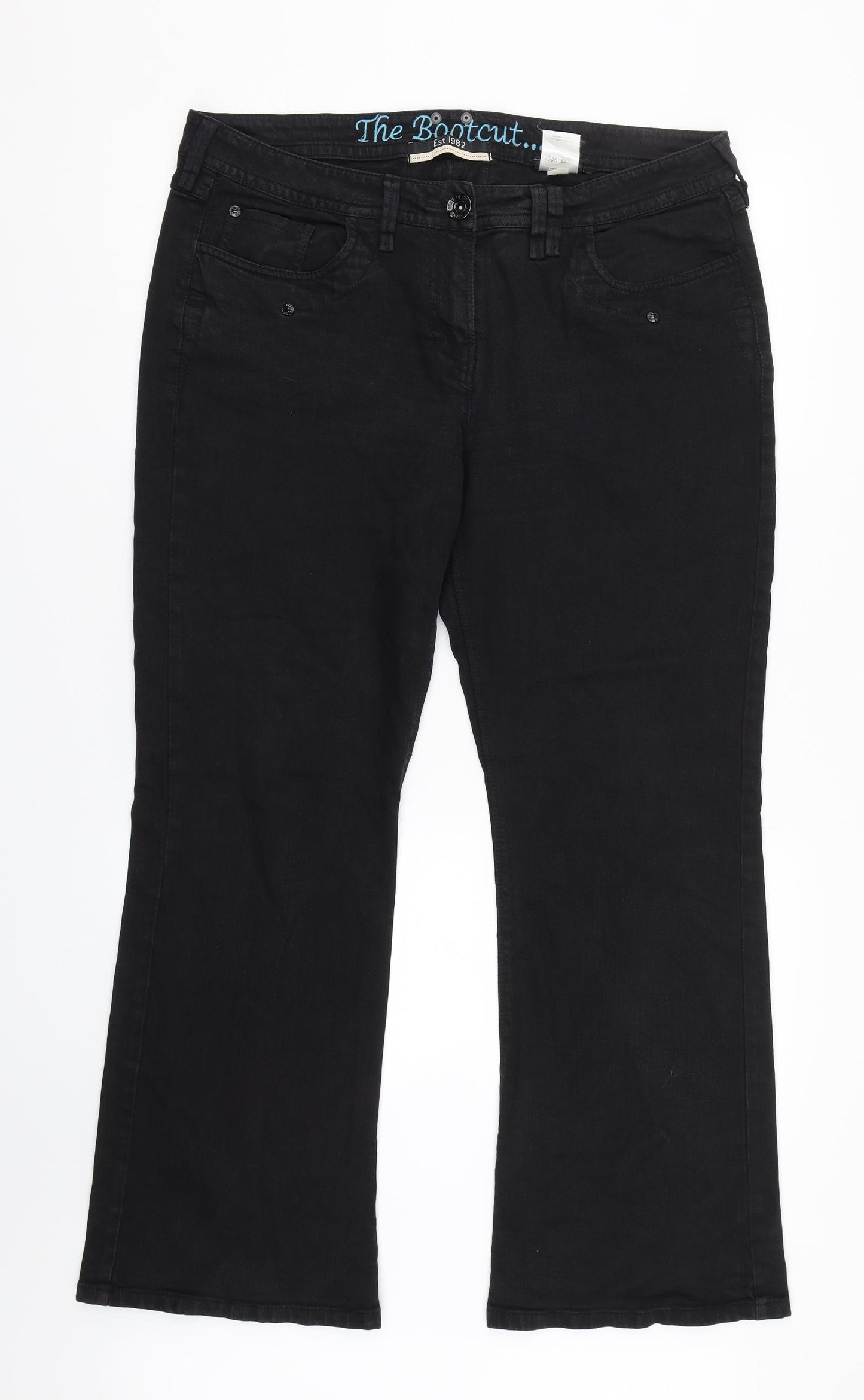 NEXT Womens Black  Denim Bootcut Jeans Size 16 L29 in