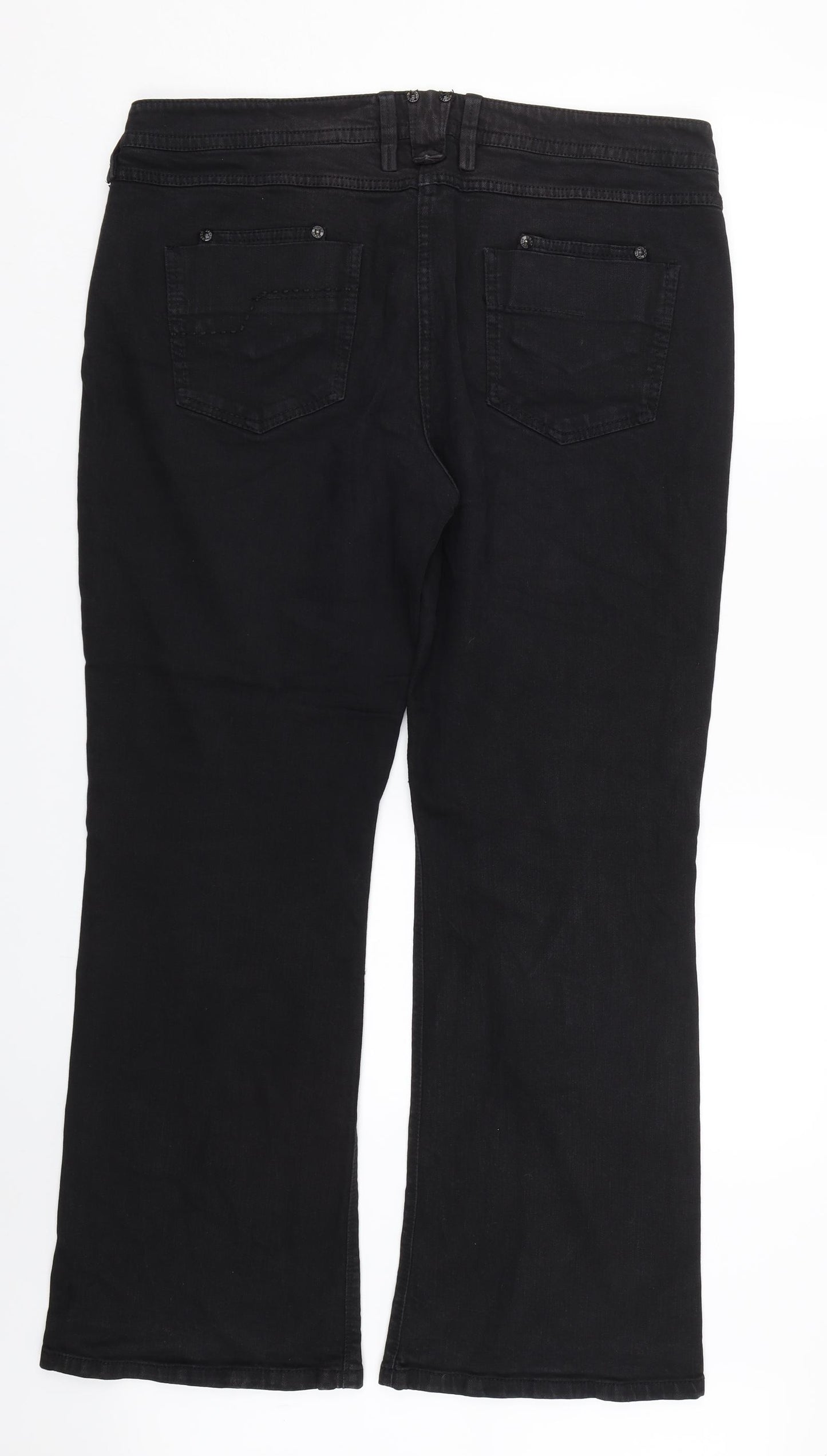 NEXT Womens Black  Denim Bootcut Jeans Size 16 L29 in