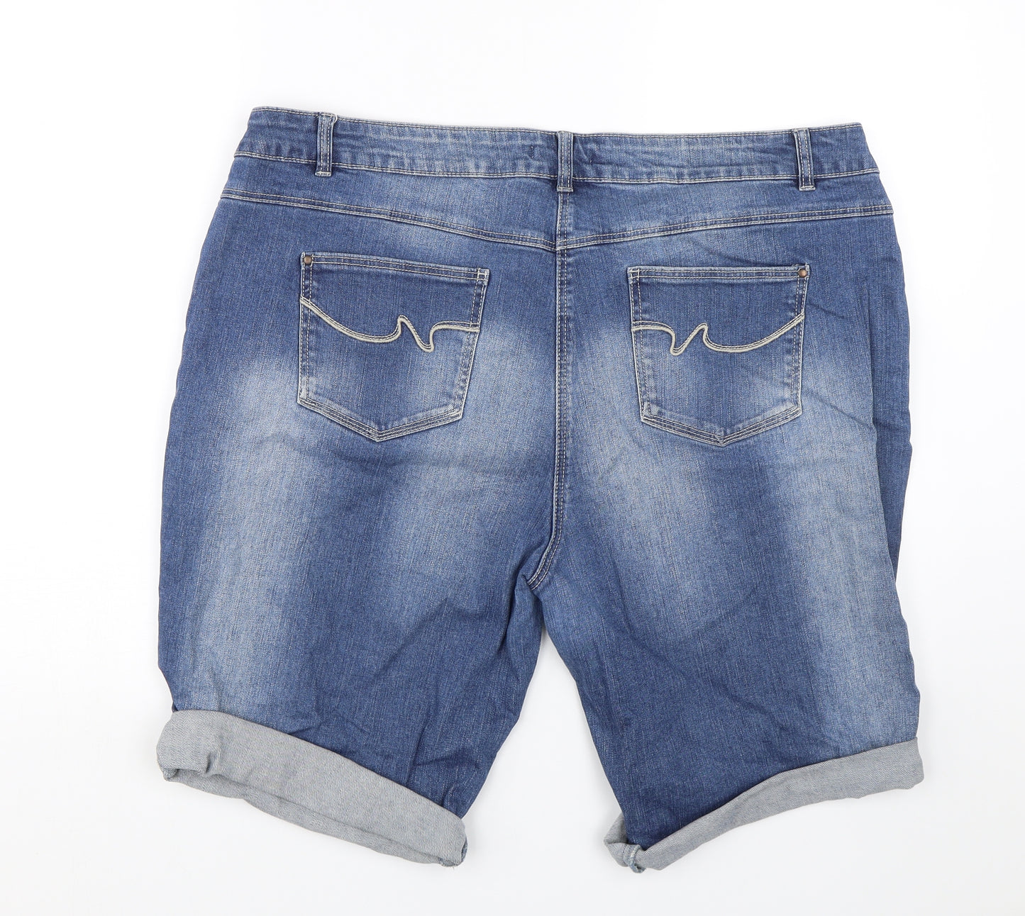 TU Womens Blue  Denim Paperbag Shorts Size 20