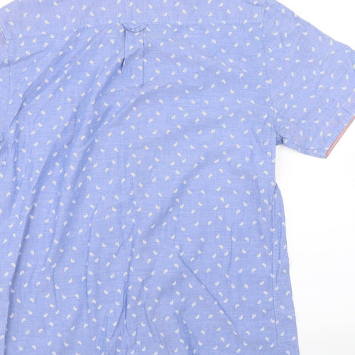 George Mens Blue Paisley   Button-Up Size S