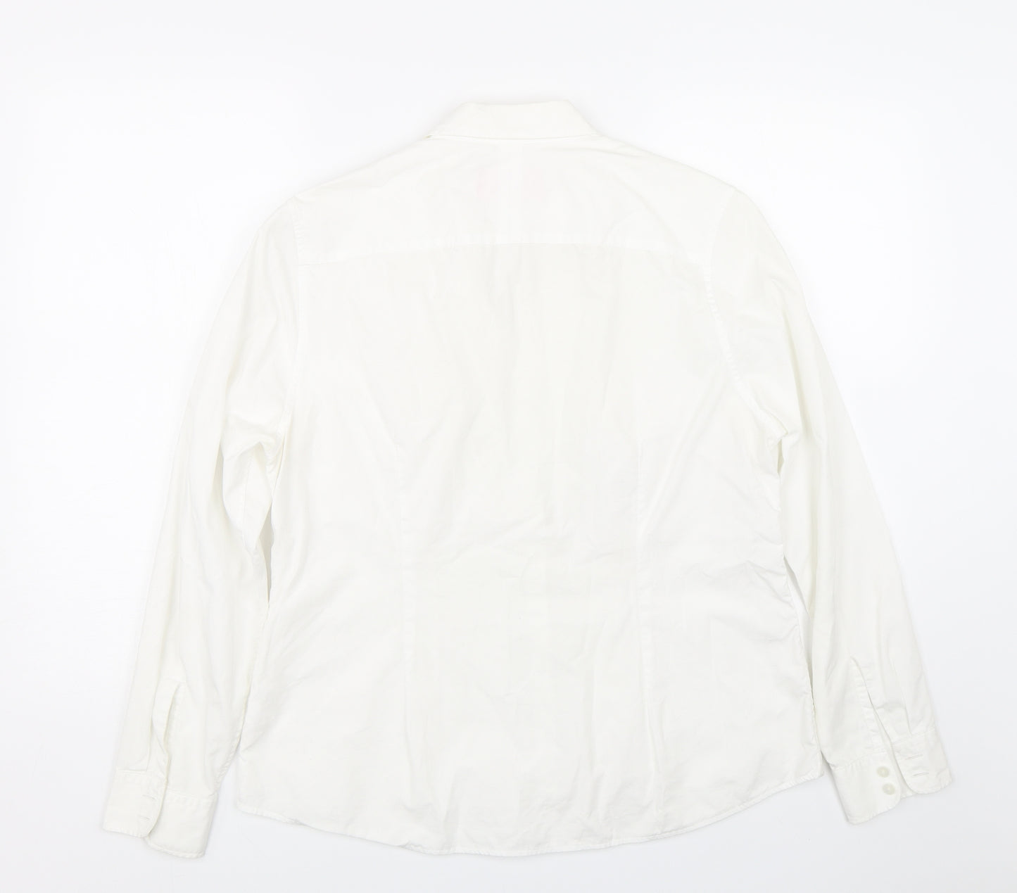 Charles Tyrwhitt Womens White Floral  Basic Button-Up Size 16