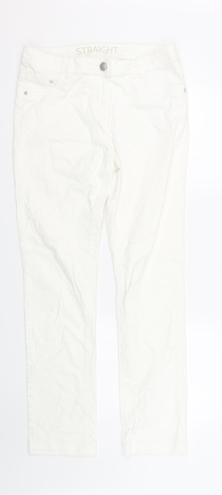 George Womens White Denim Straight Jeans Size 10 L28 in