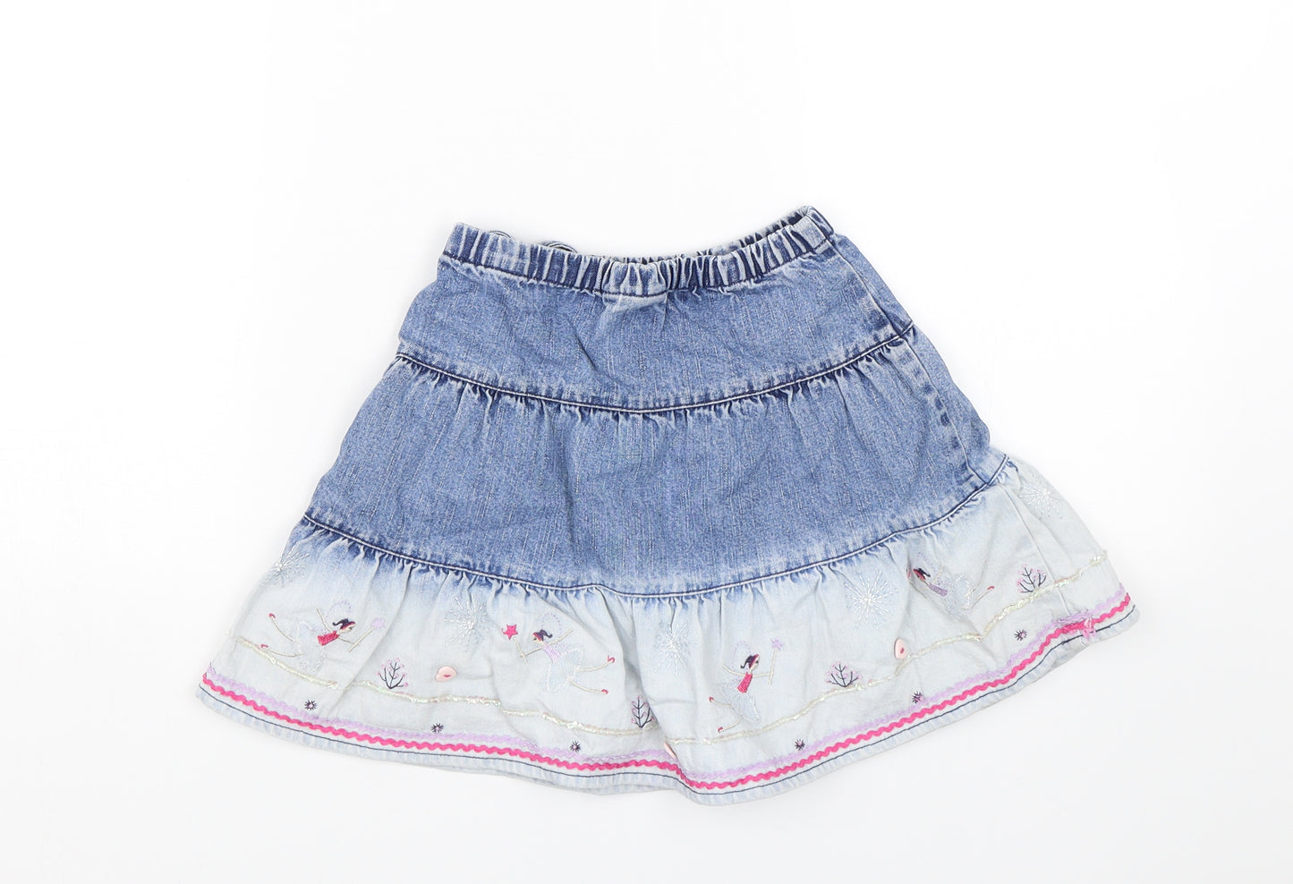 Debenhams Girls Blue  Denim Skater Skirt Size 3 Years - Fairy