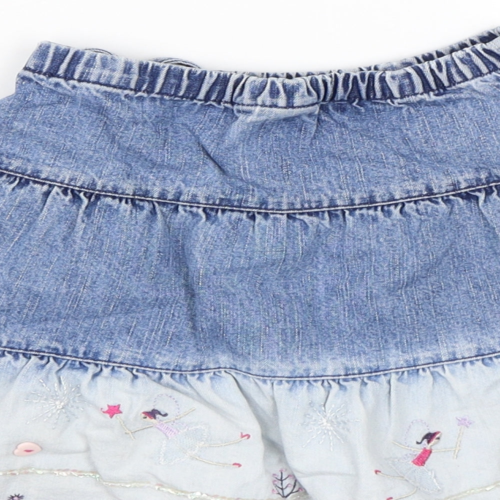Debenhams Girls Blue  Denim Skater Skirt Size 3 Years - Fairy