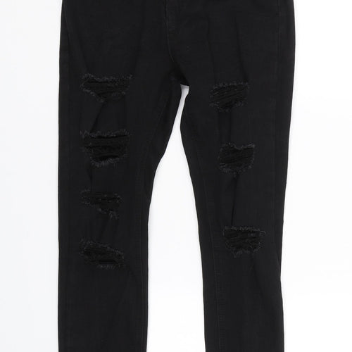 Missguided Womens Black  Denim Skinny Jeans Size 6 L24.5 in