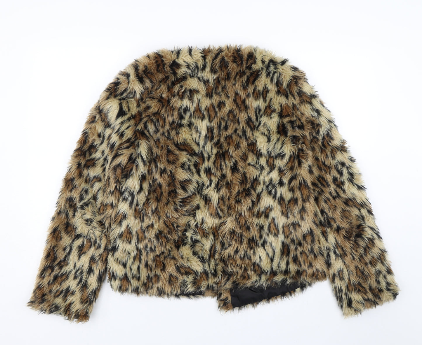 Primark Womens Brown Animal Print  Overcoat Coat Size 12