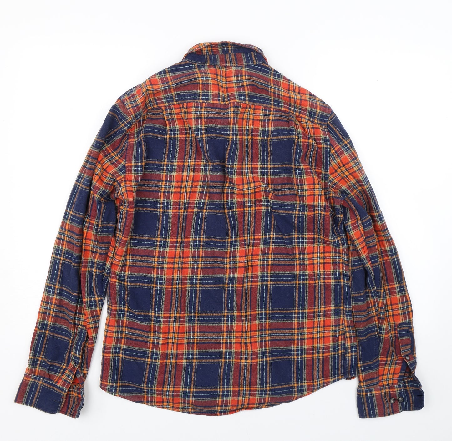 Burton Mens Orange Check   Button-Up Size M