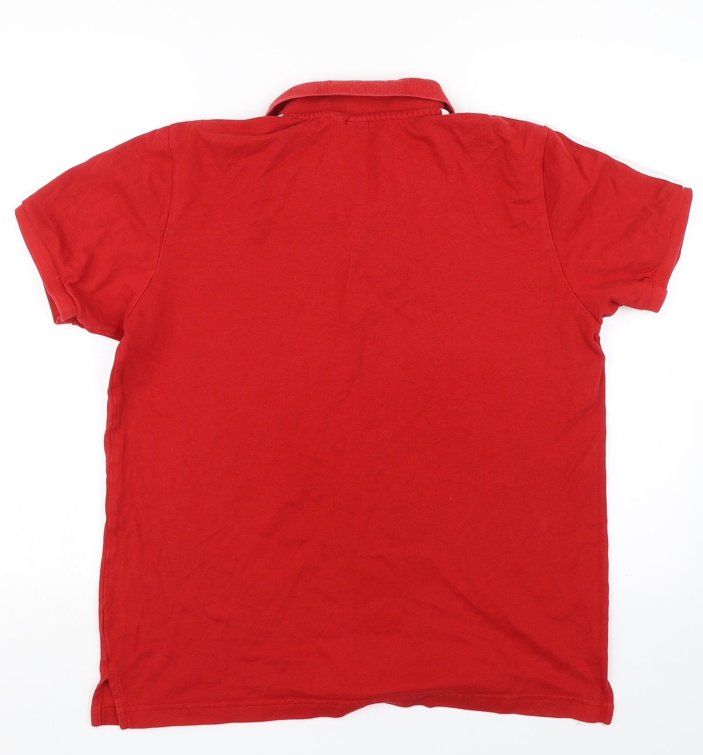 adidas Mens Red Striped   Polo Size L
