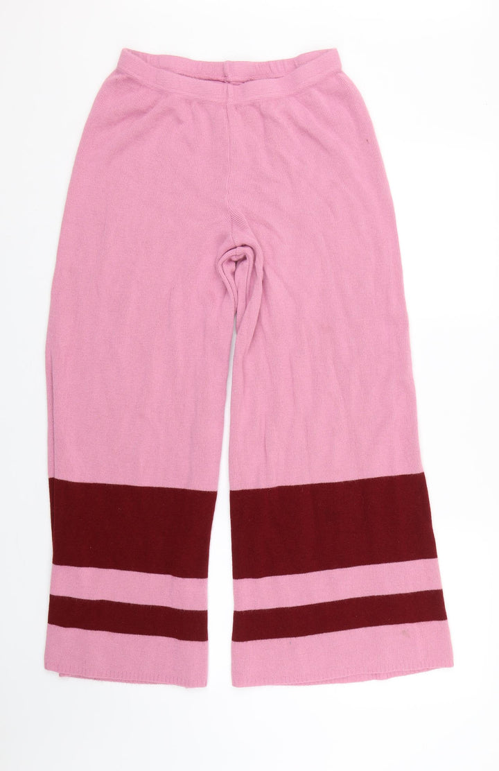 Nasty Gal Womens Pink Striped Jogger Trousers Size M L25 in