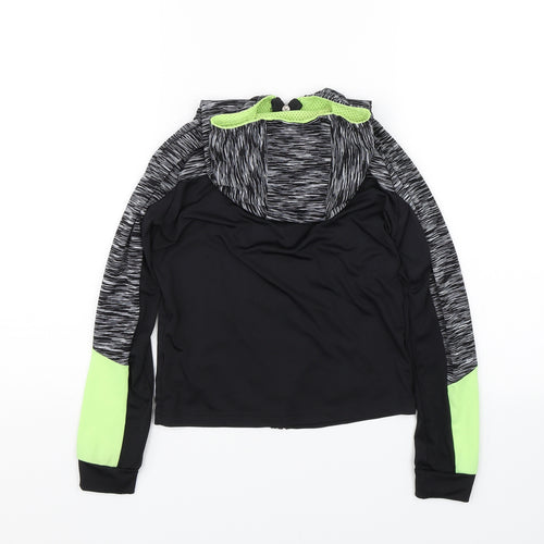 Young Dimension Girls Black Striped  Full Zip Hoodie Size 8-9 Years