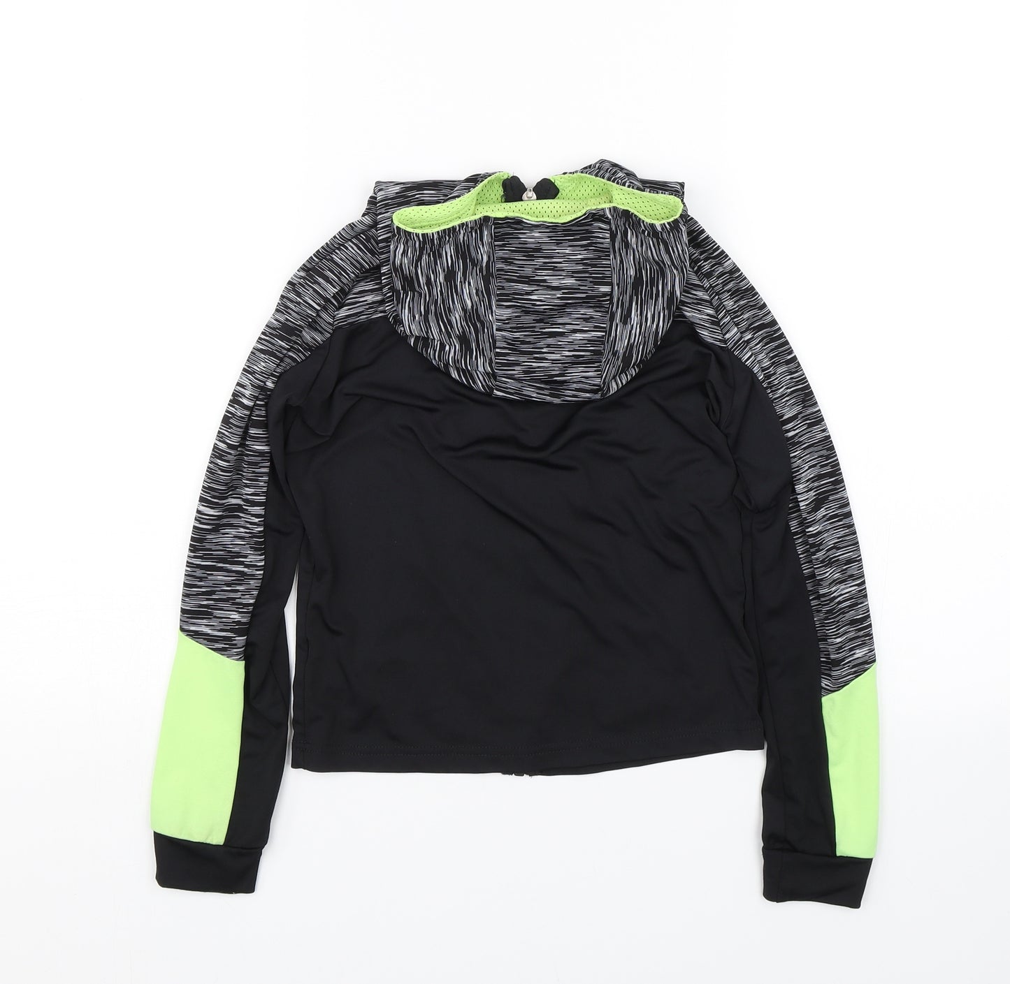 Young Dimension Girls Black Striped  Full Zip Hoodie Size 8-9 Years