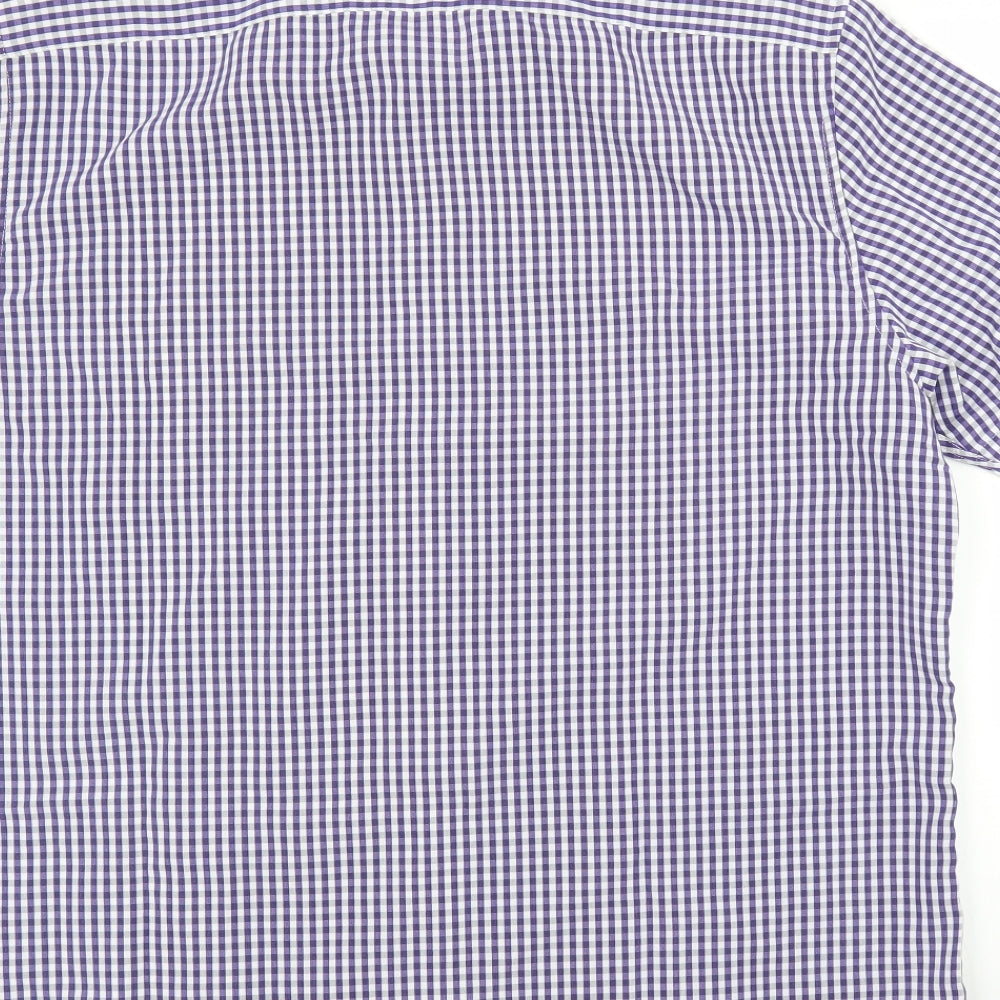 BHS Mens Purple Check   Button-Up Size L