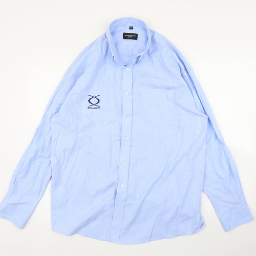Russell Co Mens Blue    Button-Up Size 15.5