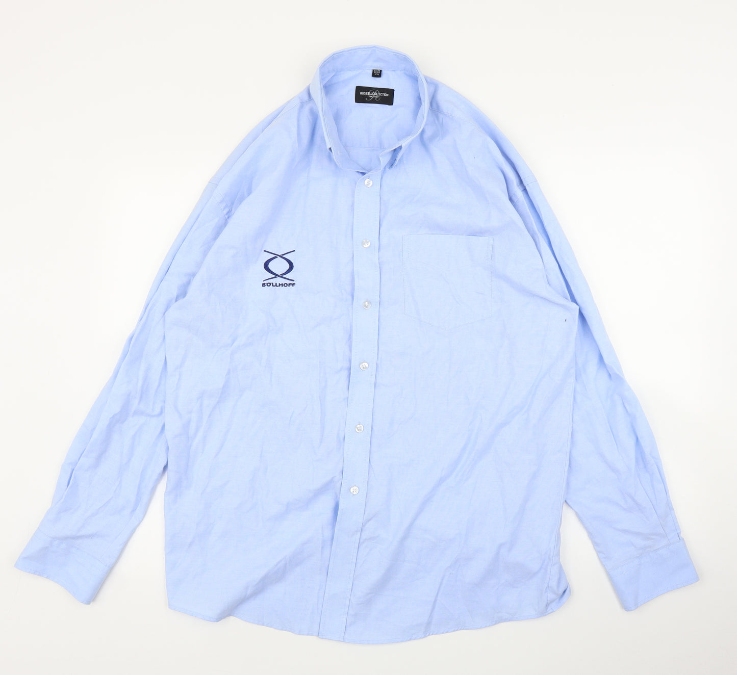 Russell Co Mens Blue    Button-Up Size 15.5