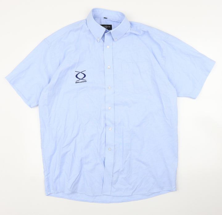 Russell Collection Mens Blue Button-Up Size 16.5