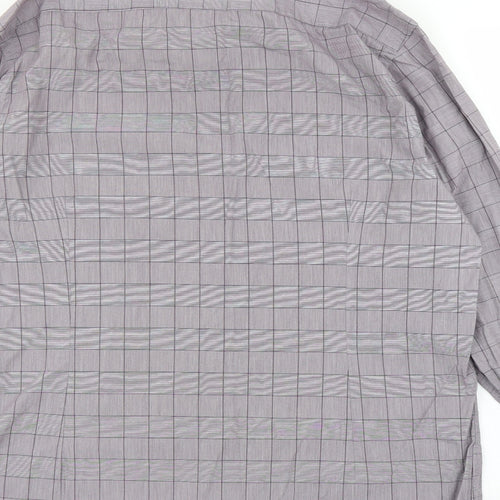 Debenhams Mens Purple Plaid   Button-Up Size 17