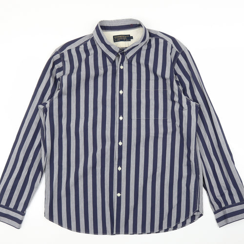 Hammond & CO Mens Blue Striped   Button-Up Size L