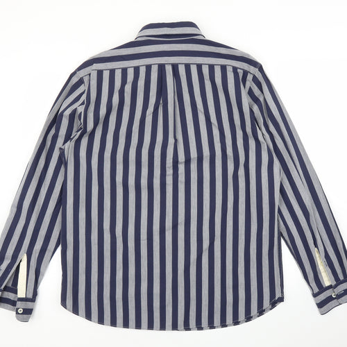 Hammond & CO Mens Blue Striped   Button-Up Size L
