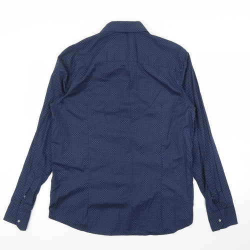 Asso Di Cuori Mens Blue    Button-Up Size L
