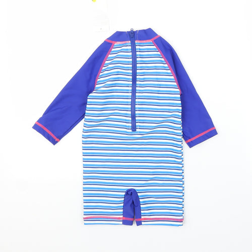 Mothercare Boys Blue Striped  Romper One-Piece Size 18-24 Months  - Swimsuit