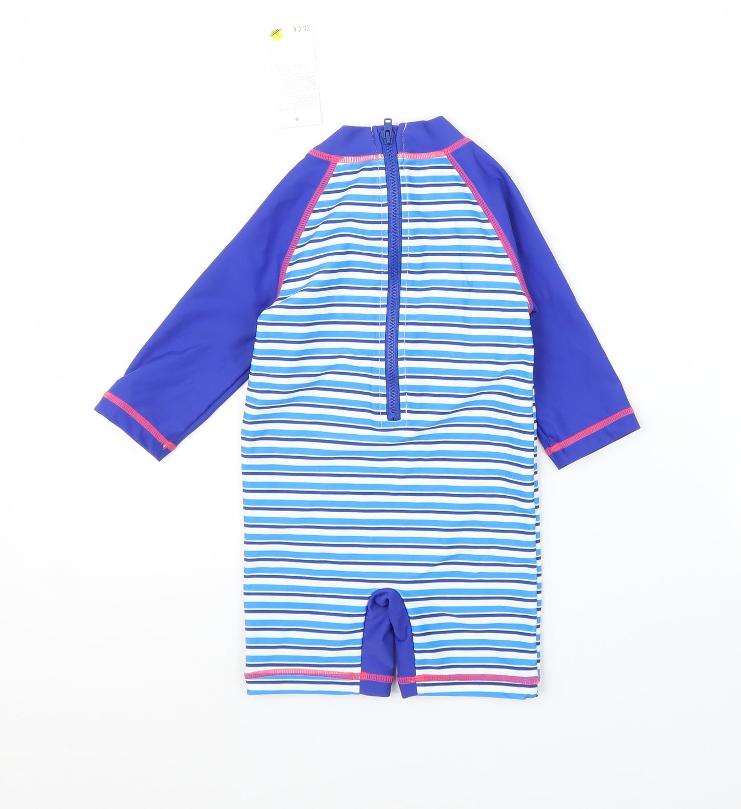 Mothercare Boys Blue Striped  Romper One-Piece Size 18-24 Months  - Swimsuit