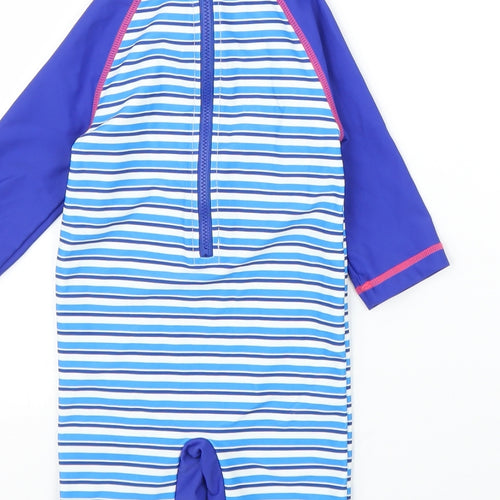 Mothercare Boys Blue Striped  Romper One-Piece Size 18-24 Months  - Swimsuit