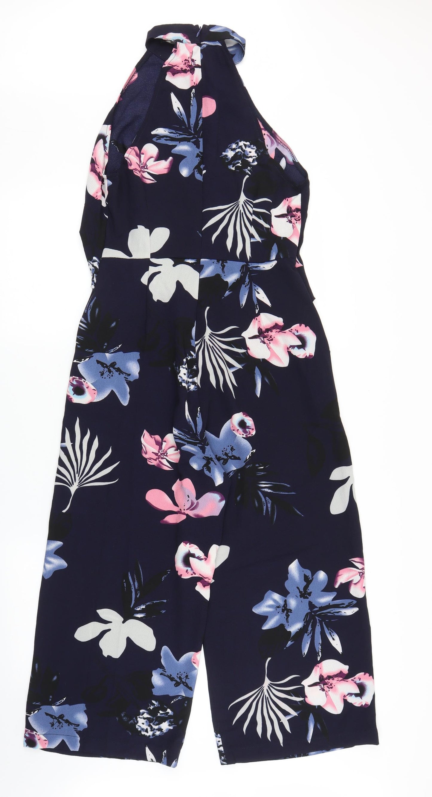 AX Paris Womens Blue Floral  Jumpsuit One-Piece Size 10