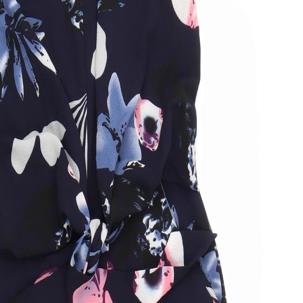 AX Paris Womens Blue Floral  Jumpsuit One-Piece Size 10