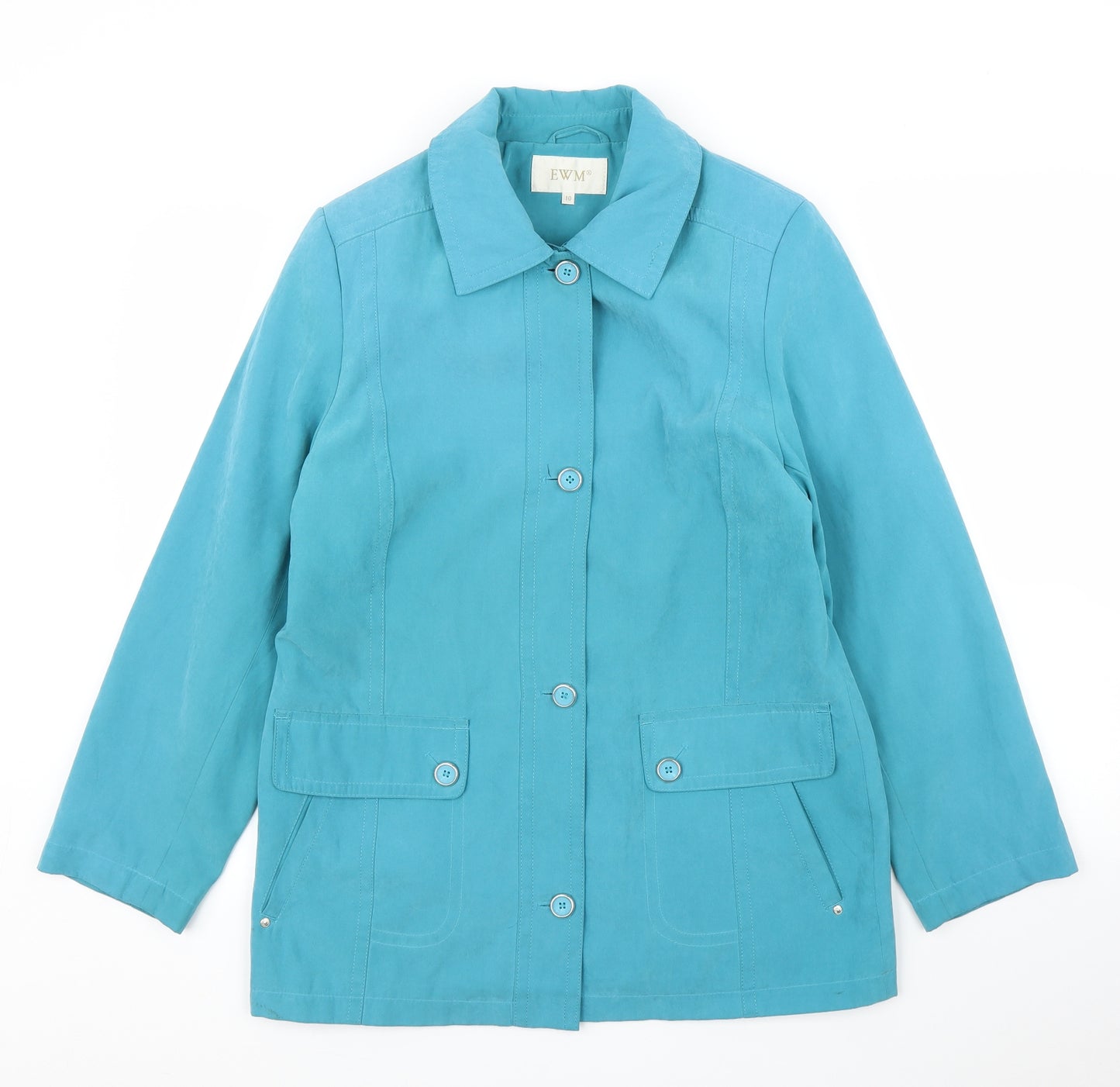 EWM Womens Blue   Overcoat Jacket Size 10
