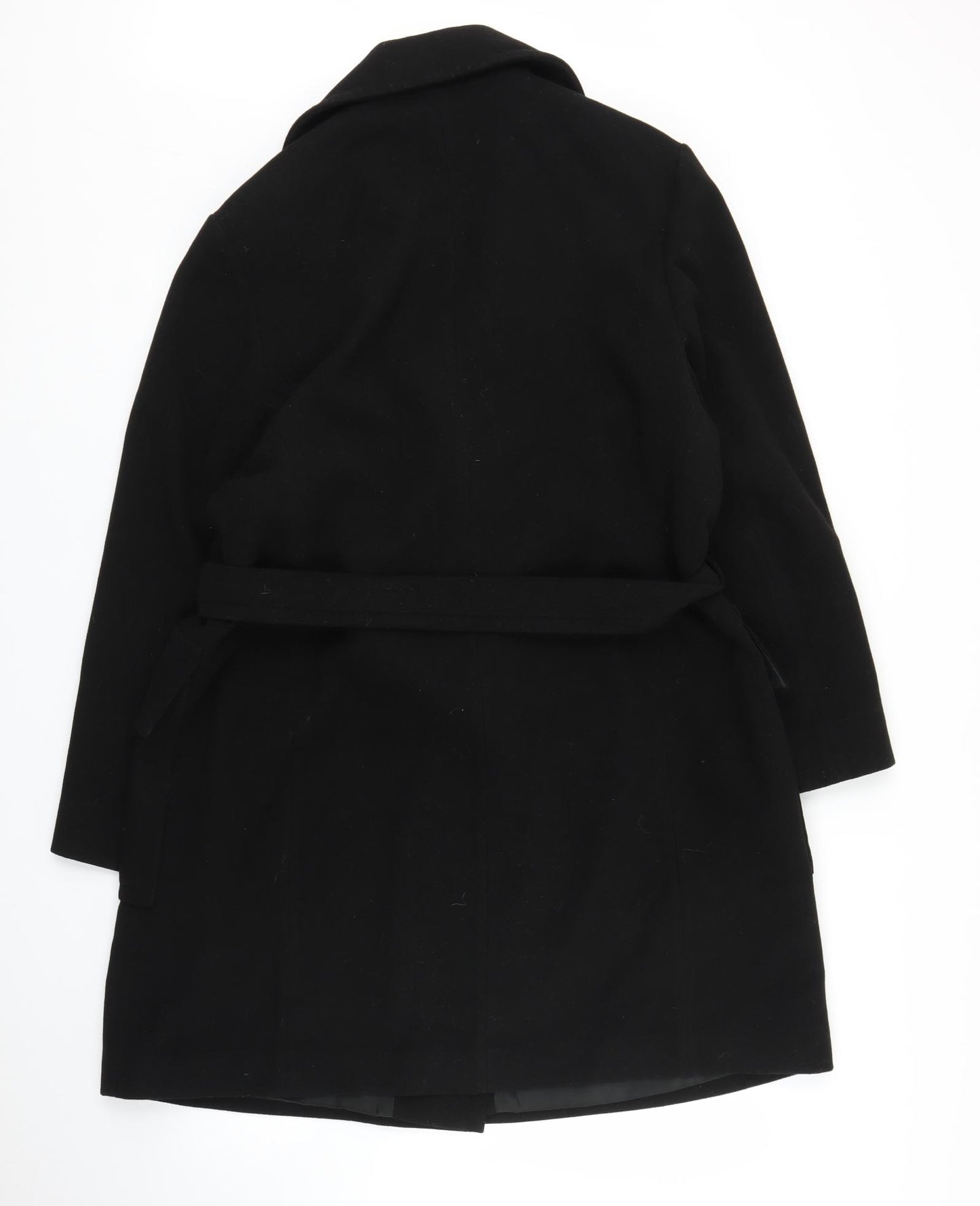 M&S Womens Black   Overcoat Coat Size 18