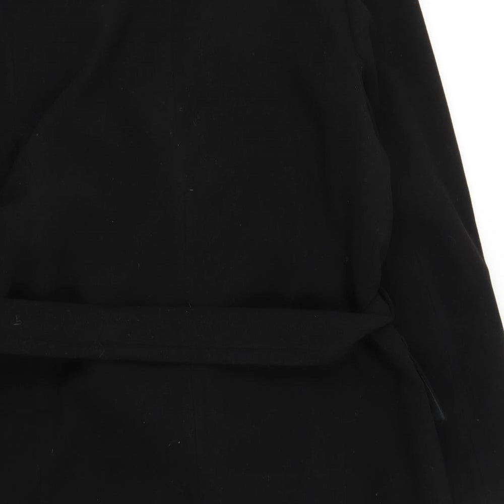 M&S Womens Black   Overcoat Coat Size 18