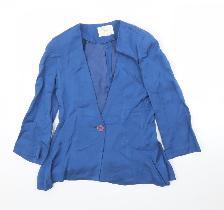 Hong Womens Blue Cardigan Jumper Size M - Jacket