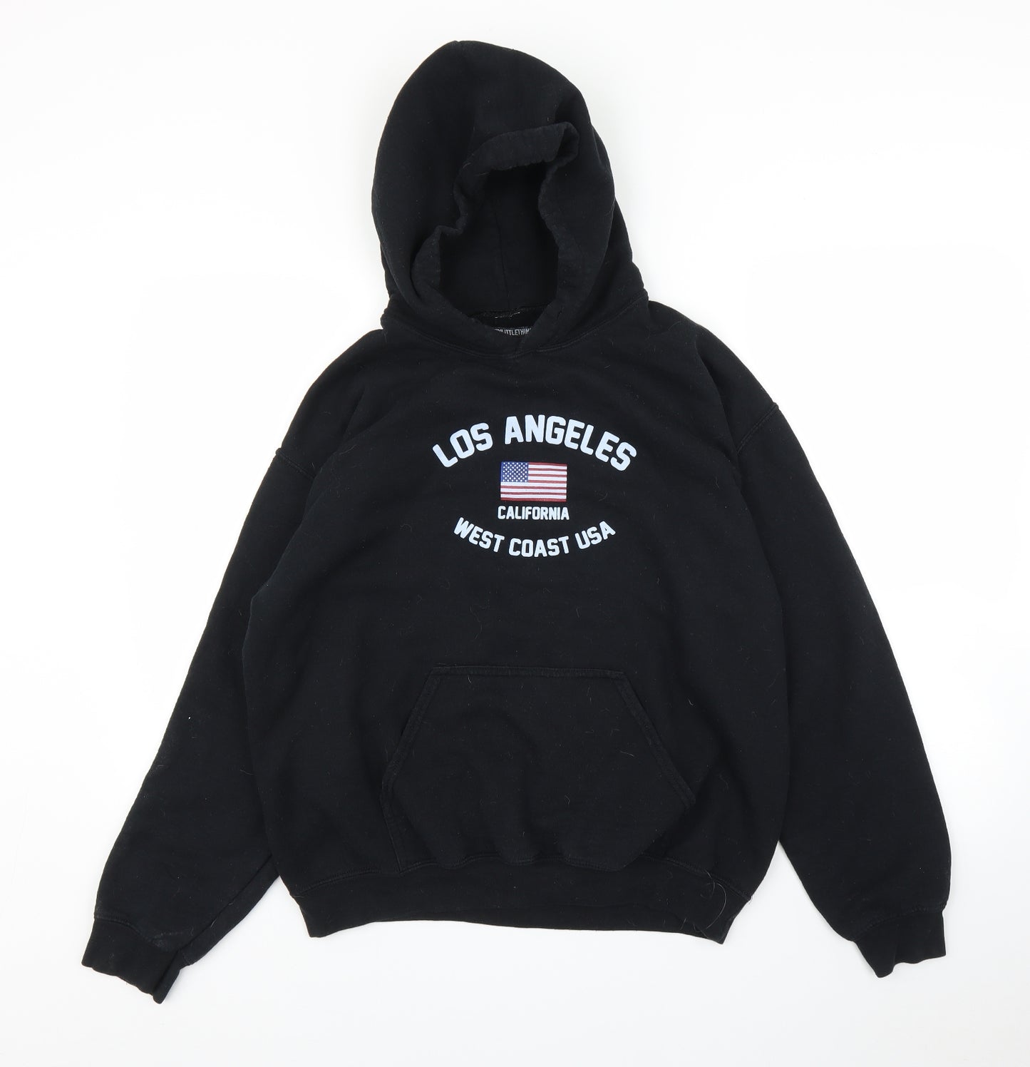 PRETTYLITTLETHING Mens Black   Pullover Hoodie Size M