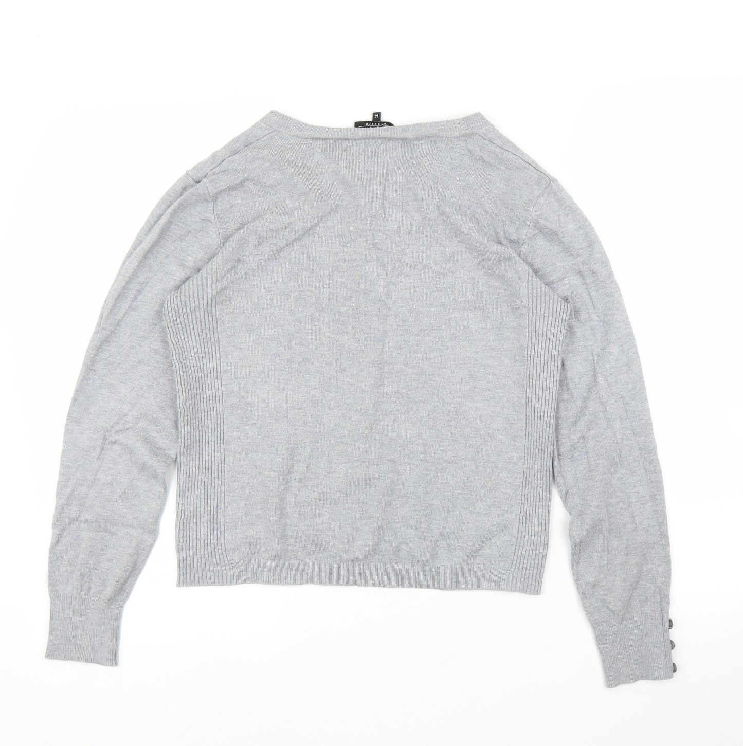 Papaya Womens Grey   Cardigan Jumper Size 14