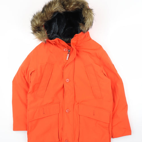Gap Boys Orange   Parka Coat Size 10-11 Years